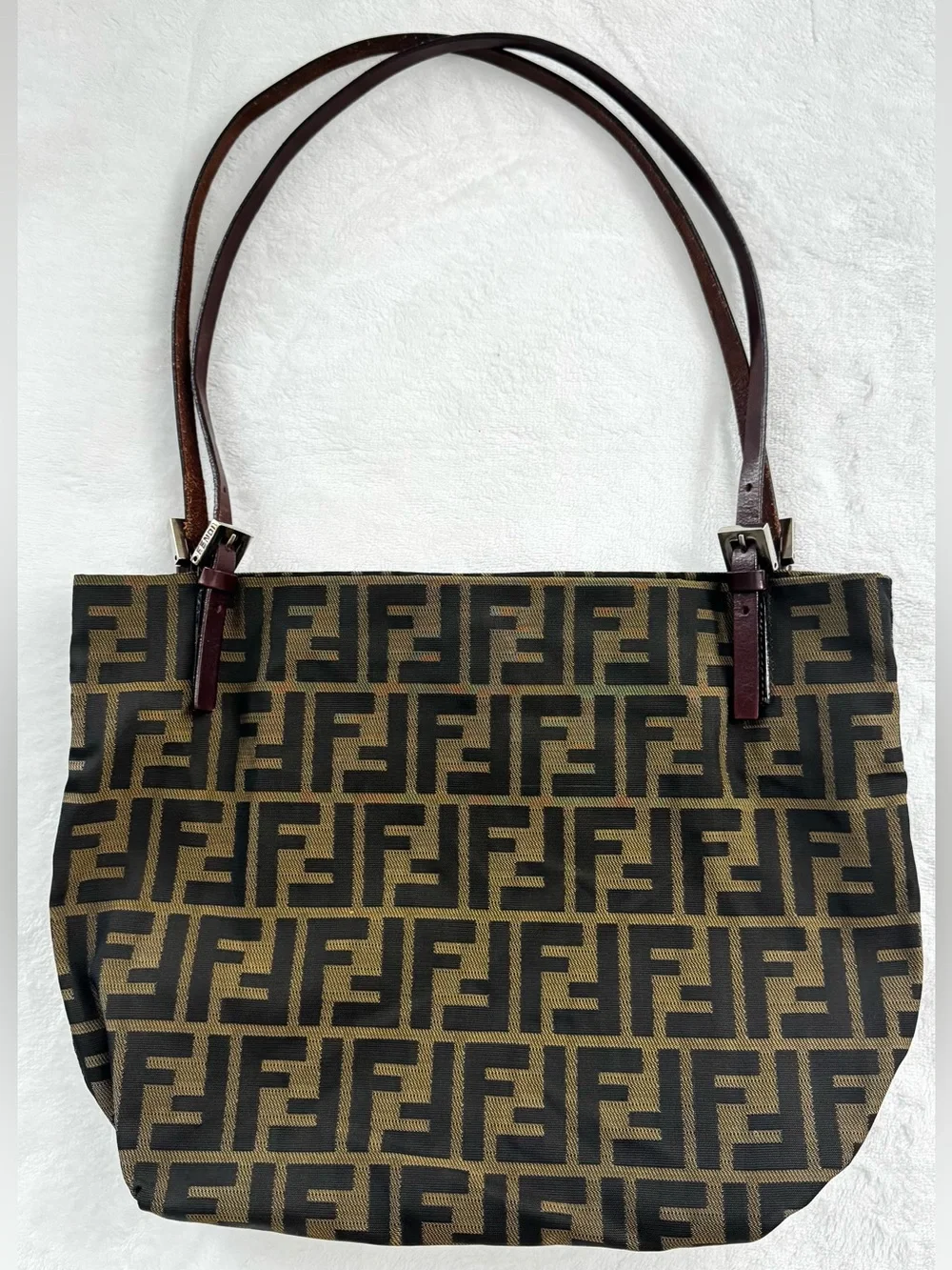 Fendi Zucca Canvas Tote vintage bag, interior serial # tag
